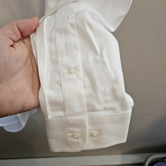 Nordstrom White Button Down Shirt 16 1/2 36-37 Business Casual Neutral - Picture 2 of 10